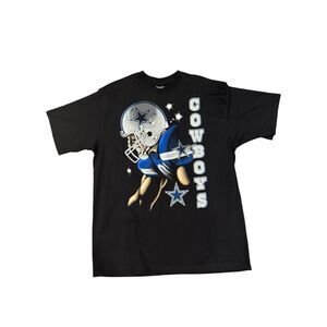 Vintage Reebok Dallas Cowboys Graphic T-Shirt Men’s XL Black NFL Football Helmet
